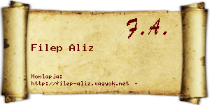 Filep Aliz névjegykártya