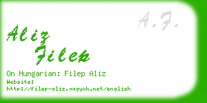 aliz filep business card
